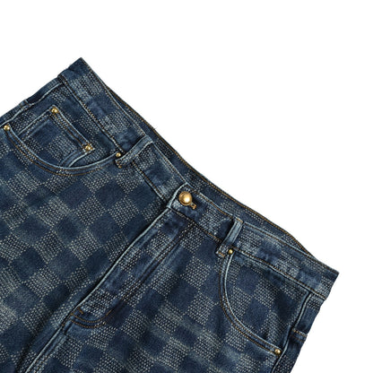 Louis Vuitton Damier checkerboard skateboard jeans