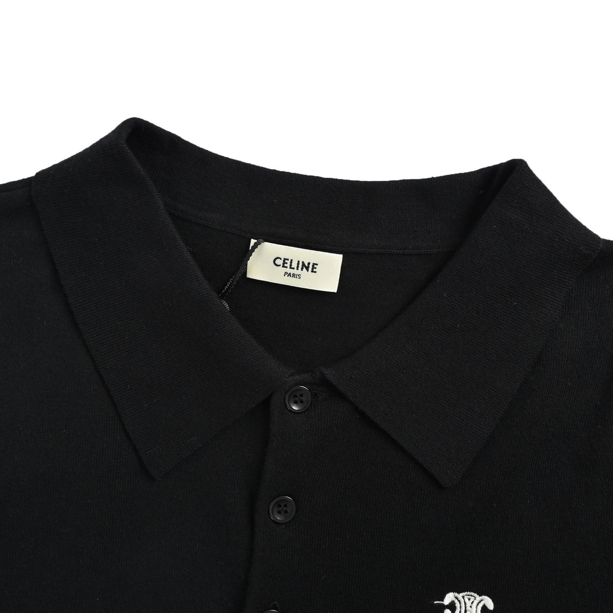 Celine Arc de Triomphe embroidered Polo short sleeves