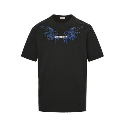 Burberry 25ss collar knight war horse print short sleeves