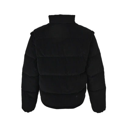 Prada 25Fw triangle logo detachable corduroy stand collar down jacket