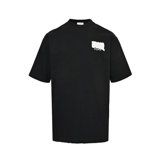 Dior 26ss letter logo patch embroidered short sleeves