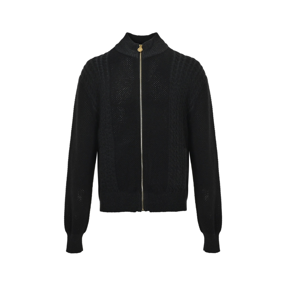 VERSACE back portrait jacquard zipper stand collar knitted jacket