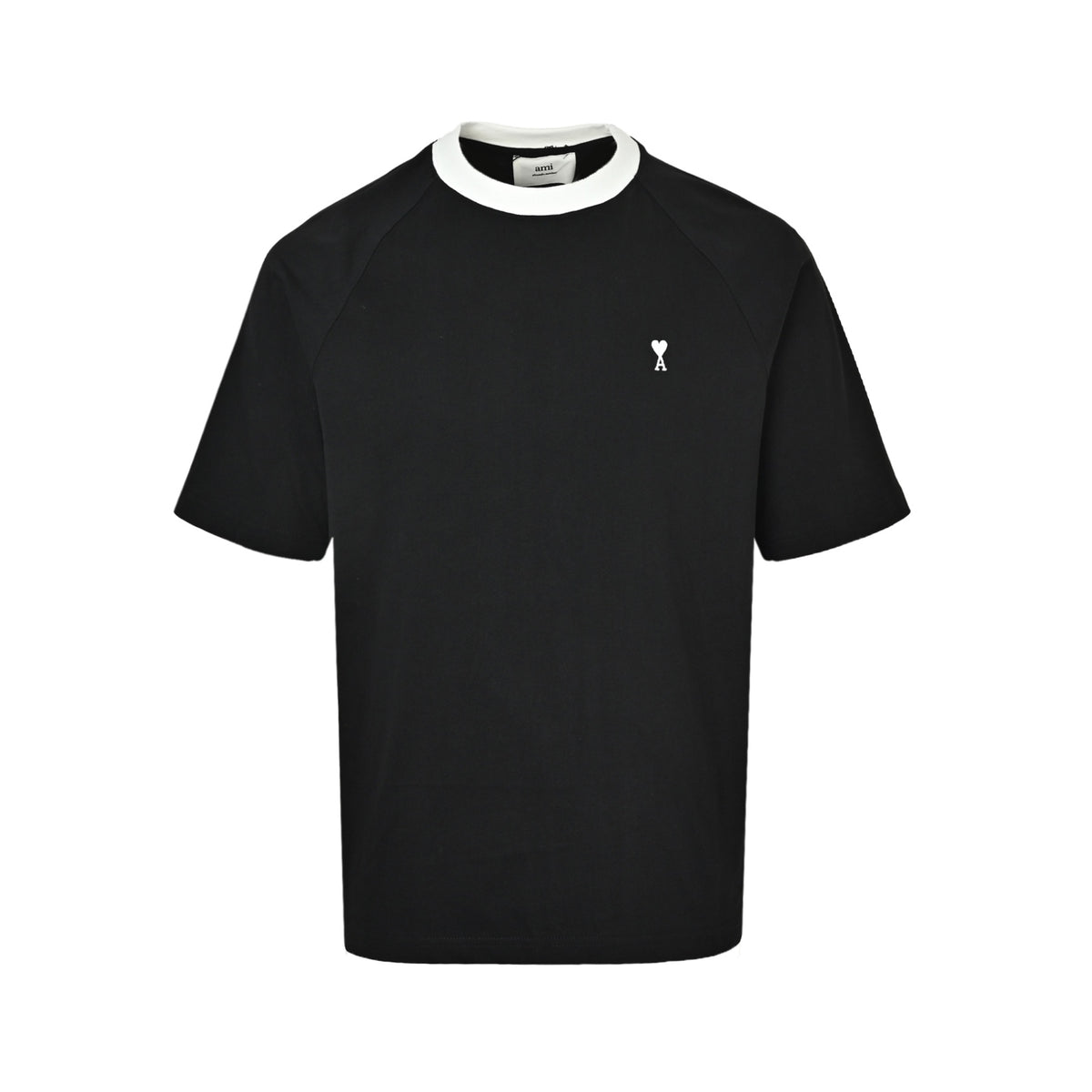 Ami Paris small love embroidered contrasting threaded short sleeves