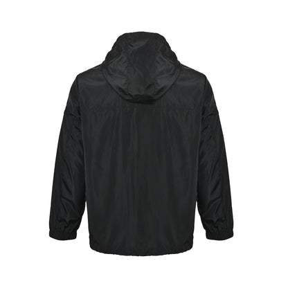 Prada Sleeve Pocket Triangle Logo Hooded Windbreaker Jacket