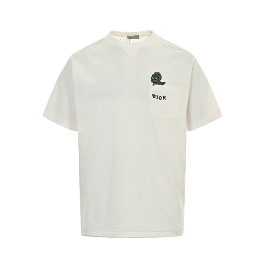 Dior 24ss pocket dinosaur embroidered short sleeves