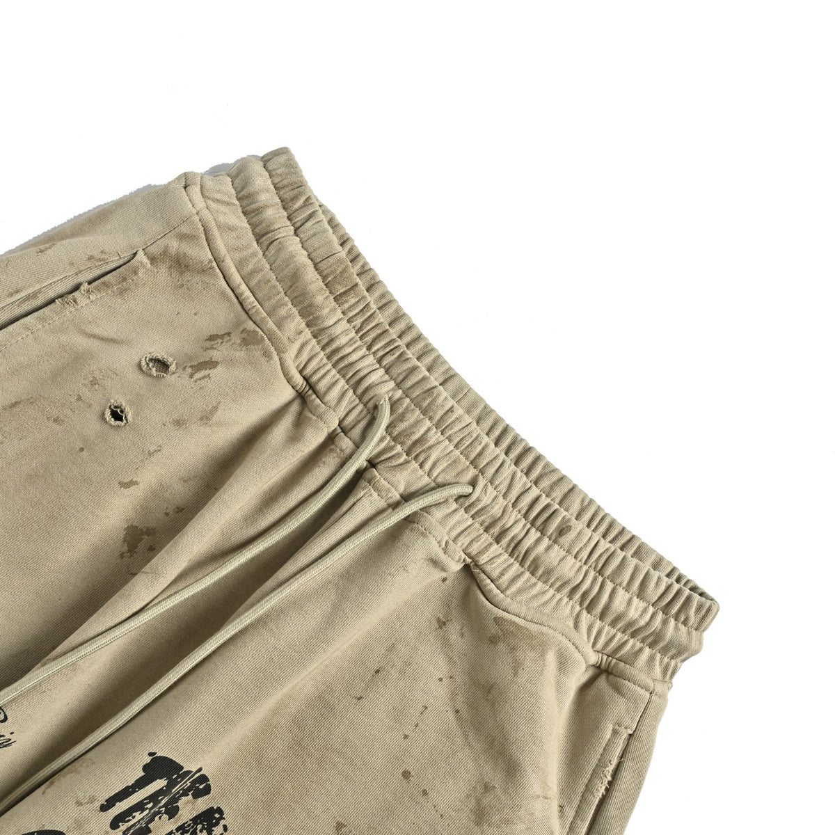 SSSAINT LOUIS Distressed Distressed Graffiti Washed Distressed Shorts