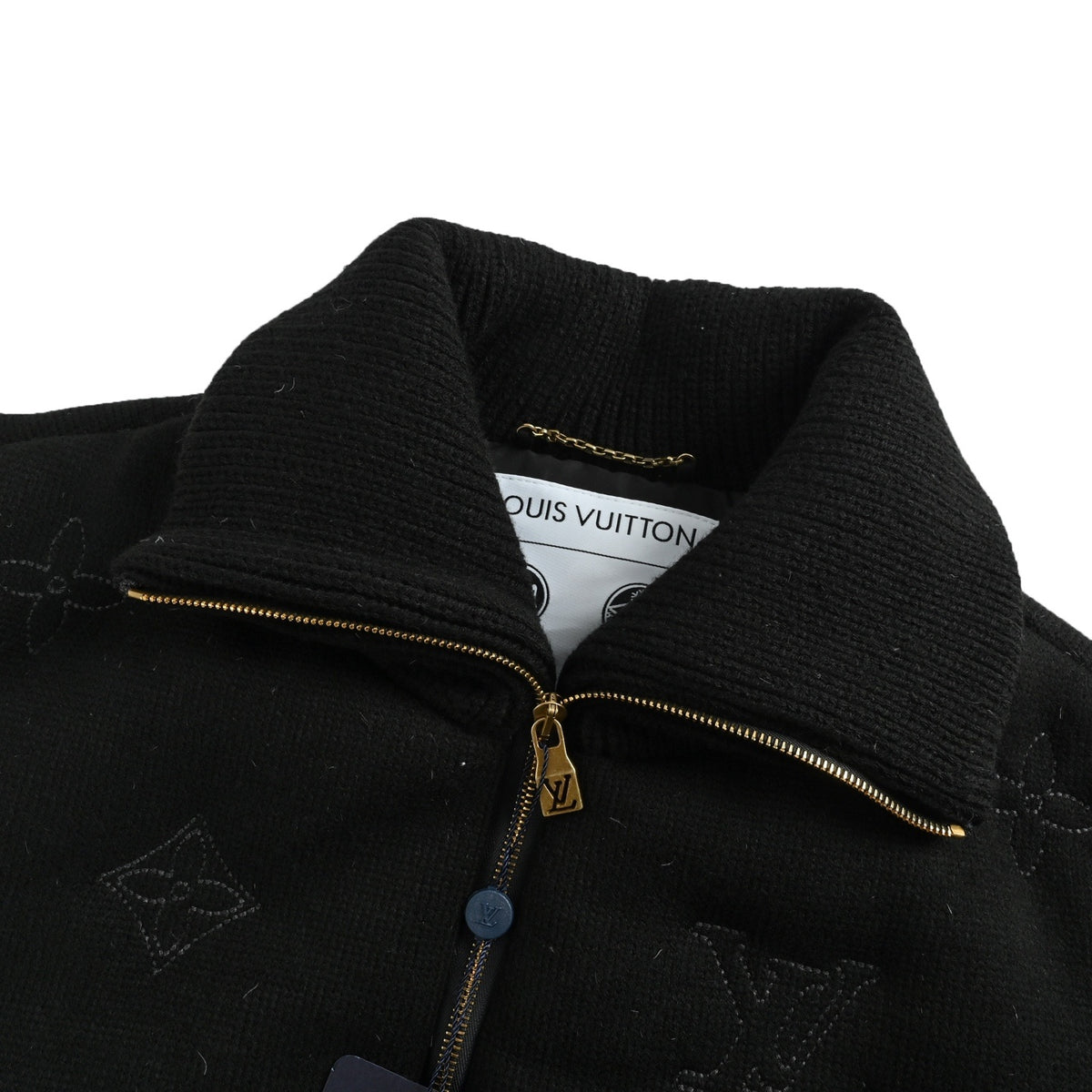 Louis Vuitton 25Fw old flower embroidered knitted down jacket