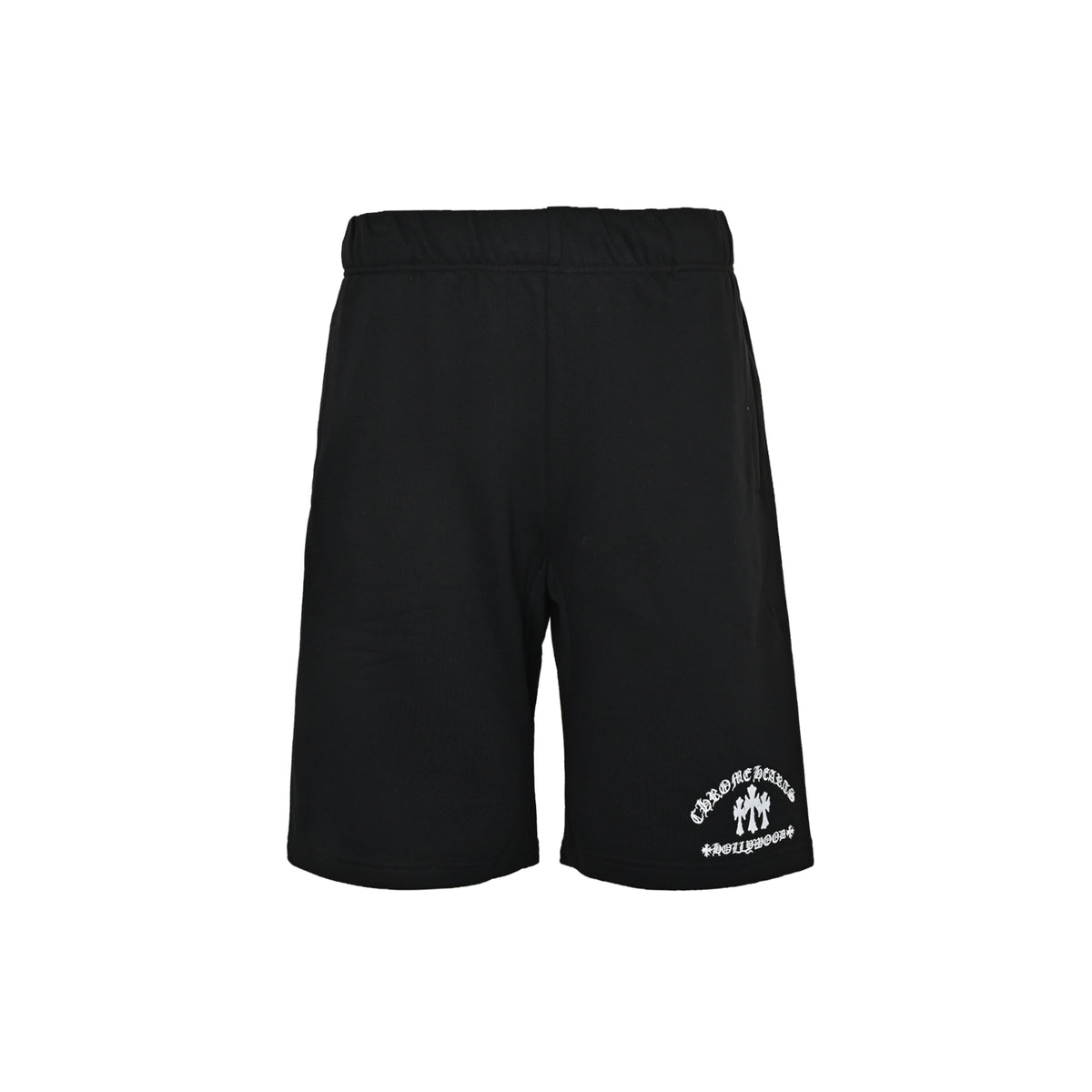 Chrome Hearts Sanskrit triple cross flower embroidered shorts