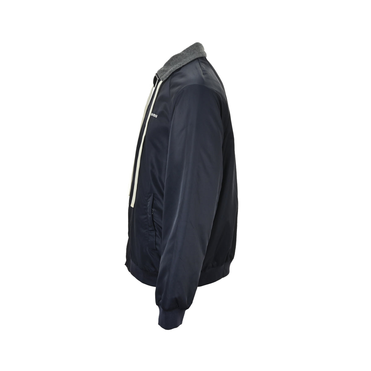 Miu Miu reversible technical fabric fleece jacket stand collar jacket