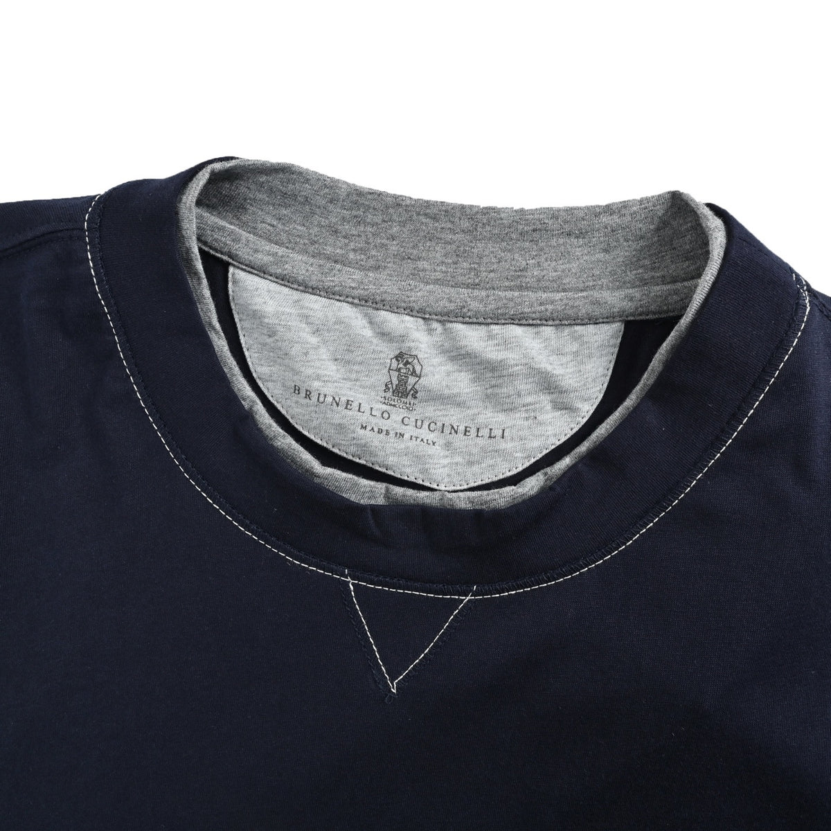 BRUNELLO CUCINELLI/BC embroidered layered short sleeves