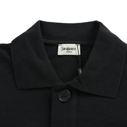 Saint Laurent Paris/Saint Laurent 26ss pocket embroidered silhouette Polo short sleeves