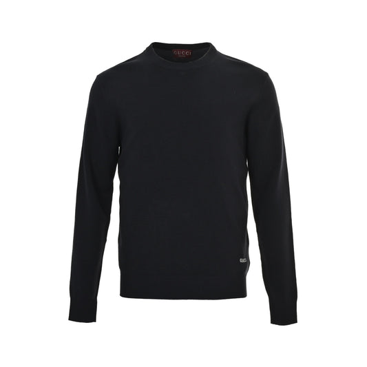 Gucci 25Fw hem intarsia knitted crew neck sweater