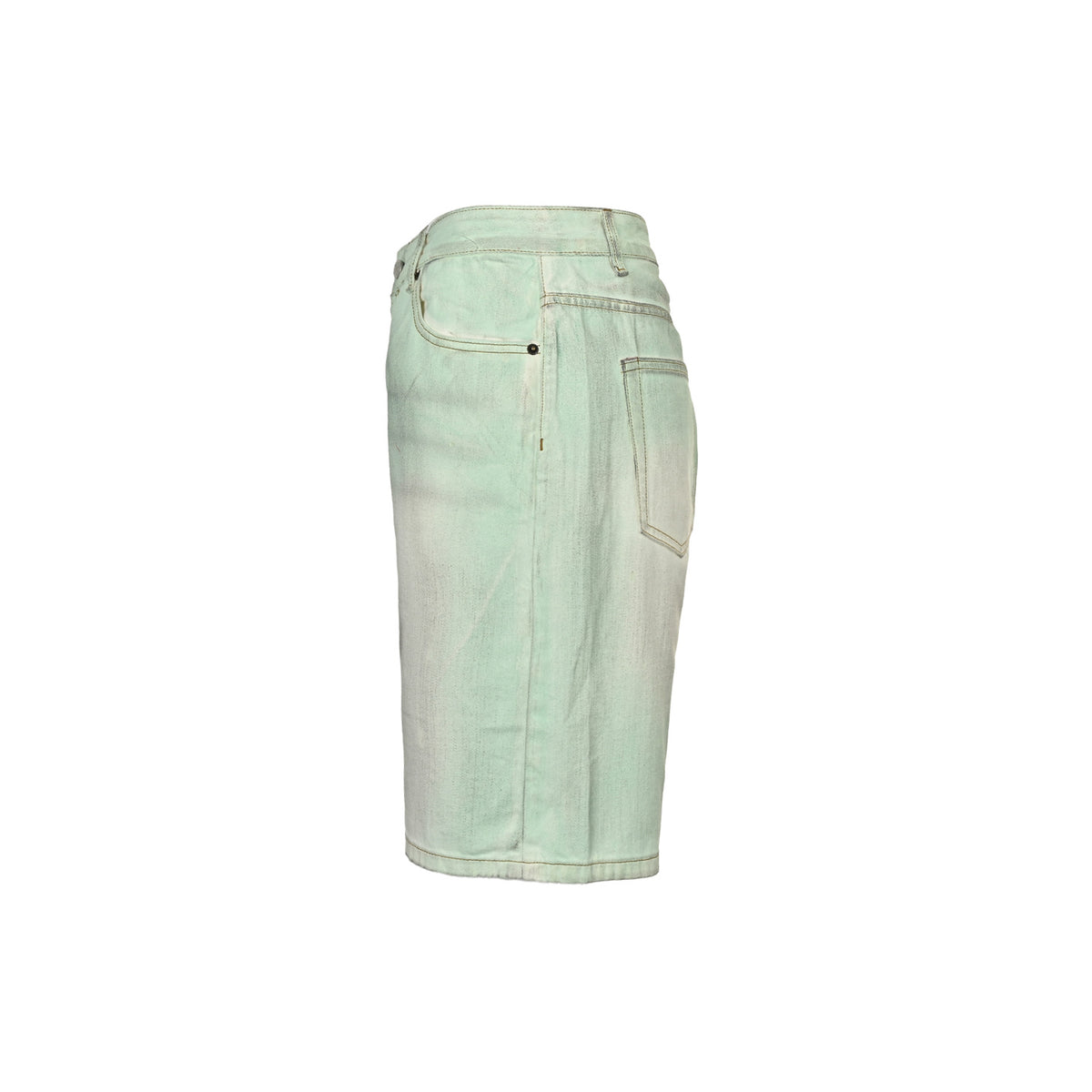 Acnestudios 1981M25ss distressed luminous mud-dyed denim shorts