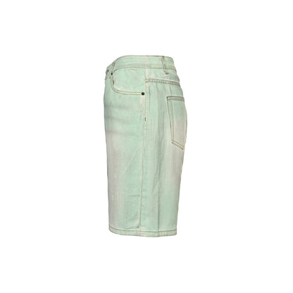 Acnestudios 1981M25ss distressed luminous mud-dyed denim shorts