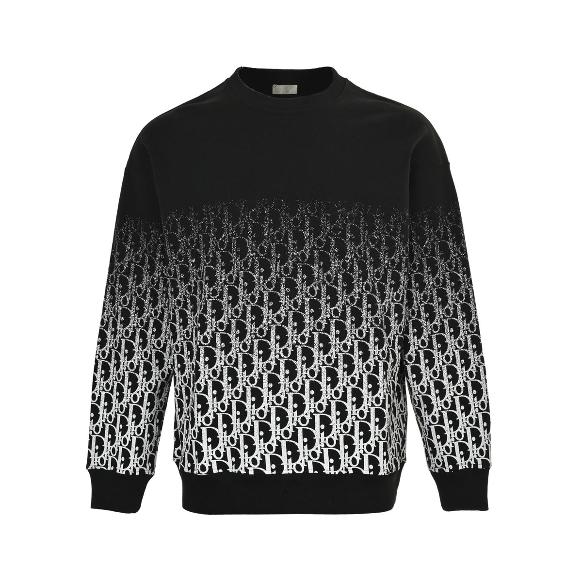 Dior 25Fw presbyopic gradient half-length printed round neck sweatshirt