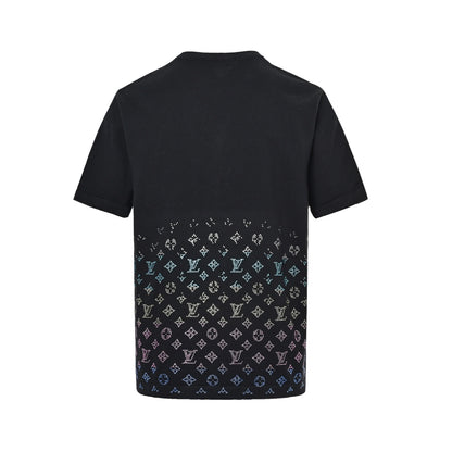 Louis Vuitton 25ss gradient old flower diamond knitted short sleeves