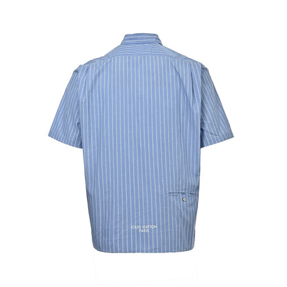 Louis Vuitton letter slogan striped short-sleeved shirt