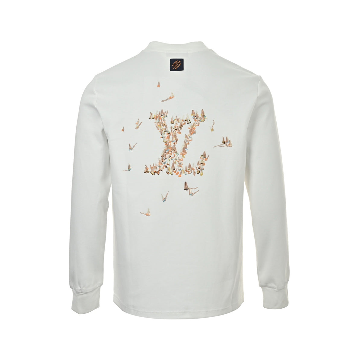Louis Vuitton 25Fw canvas embroidered long-sleeved T-shirt