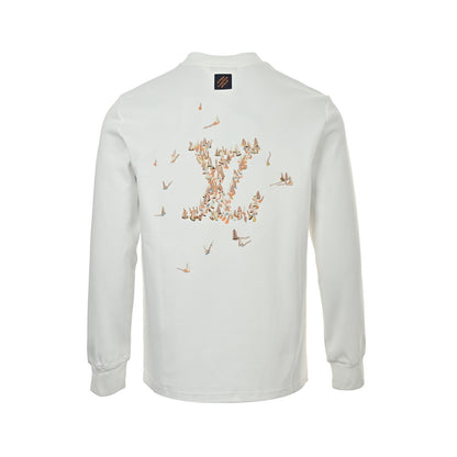 Louis Vuitton 25Fw canvas embroidered long-sleeved T-shirt