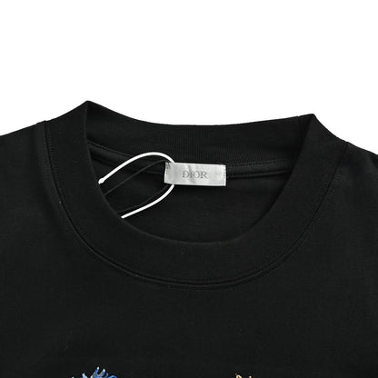 Dior 26ss Bee Crown Heavy Industry Embroidered Short Sleeve