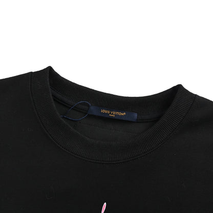 Louis Vuitton hand-painted graffiti letter print crew neck sweatshirt