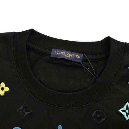 Louis Vuitton 25Fw colorful presbyopic logo embroidered long-sleeved T-shirt