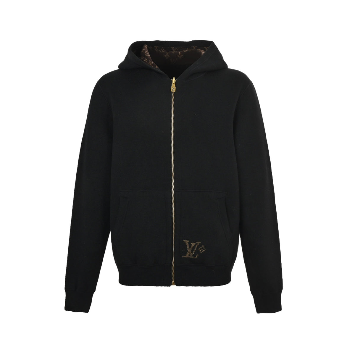 Louis Vuitton 25Fw double-sided presbyopic hooded knitted jacket