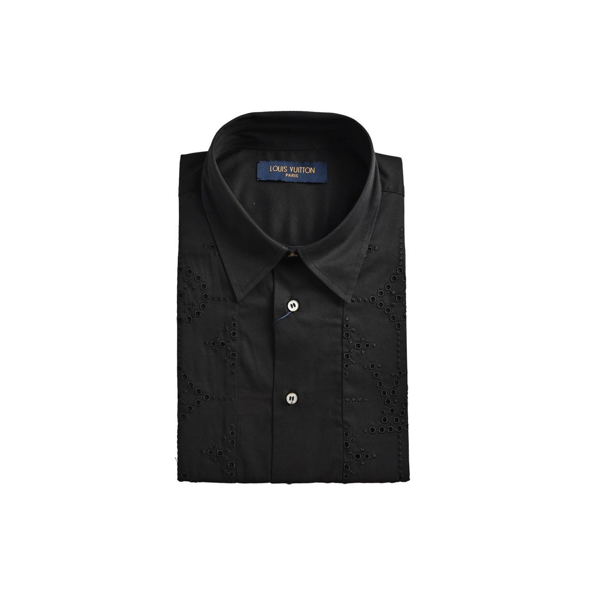 Louis Vuitton presbyopic hollow embroidered short-sleeved shirt