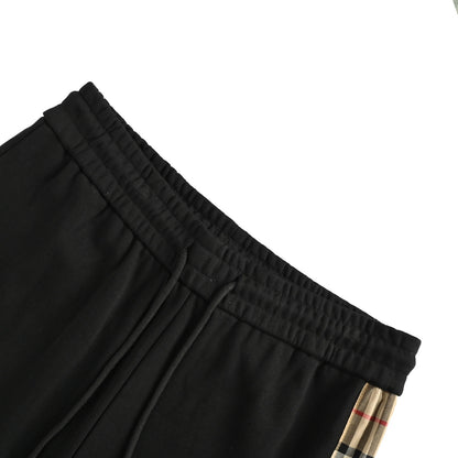 Burberry side taped logo letter plaid trousers