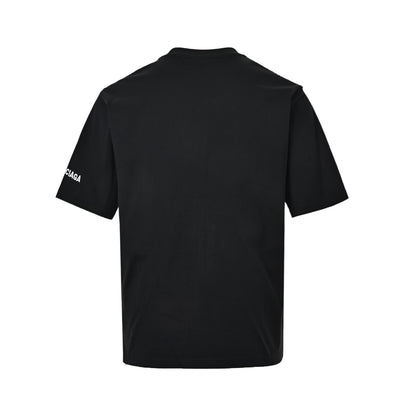 Balenciaga HBO joint rose wine bottle printed short sleeves
