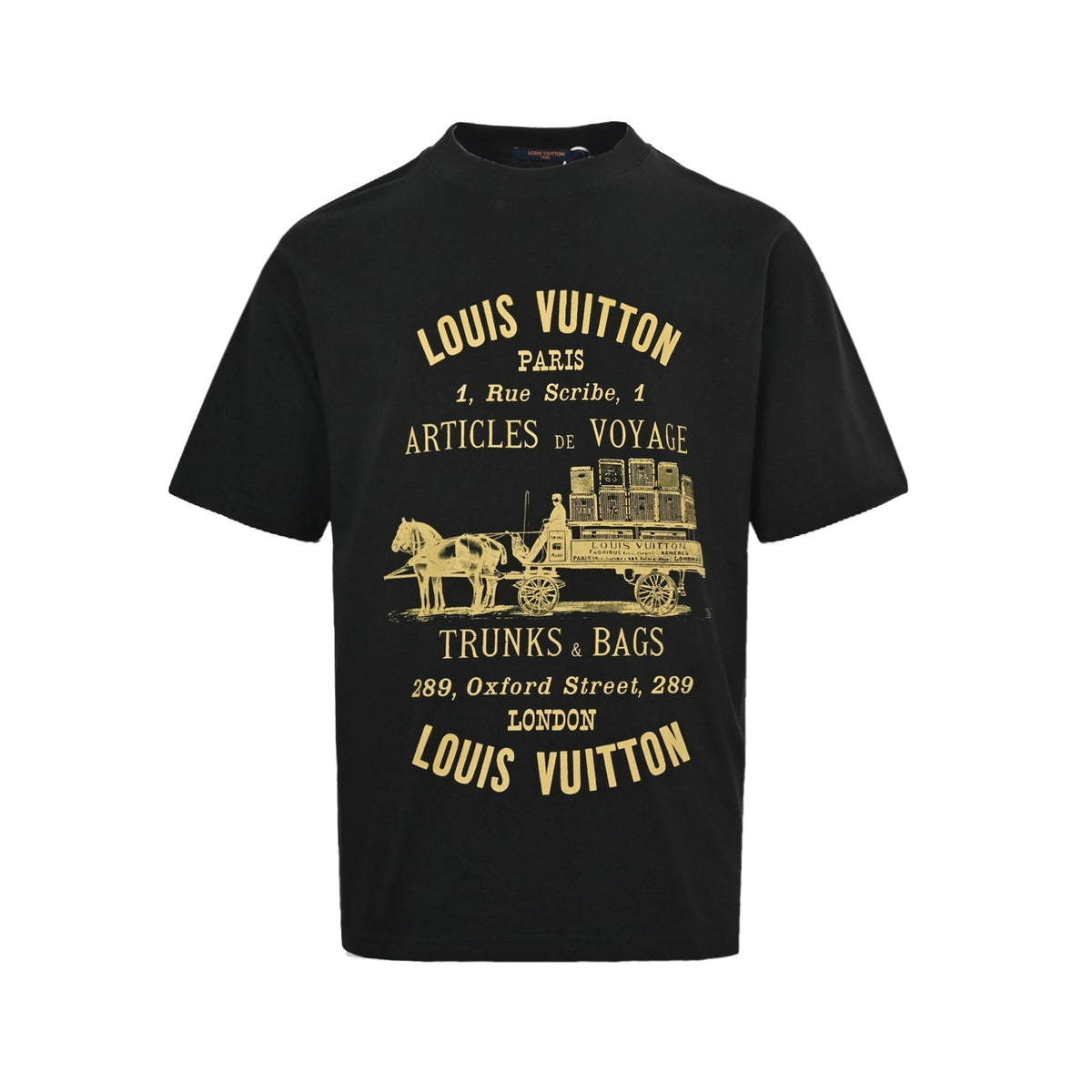 Louis Vuitton carriage slogan printed short sleeves