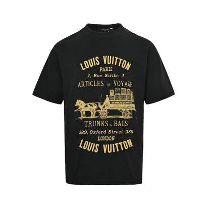 Louis Vuitton carriage slogan printed short sleeves