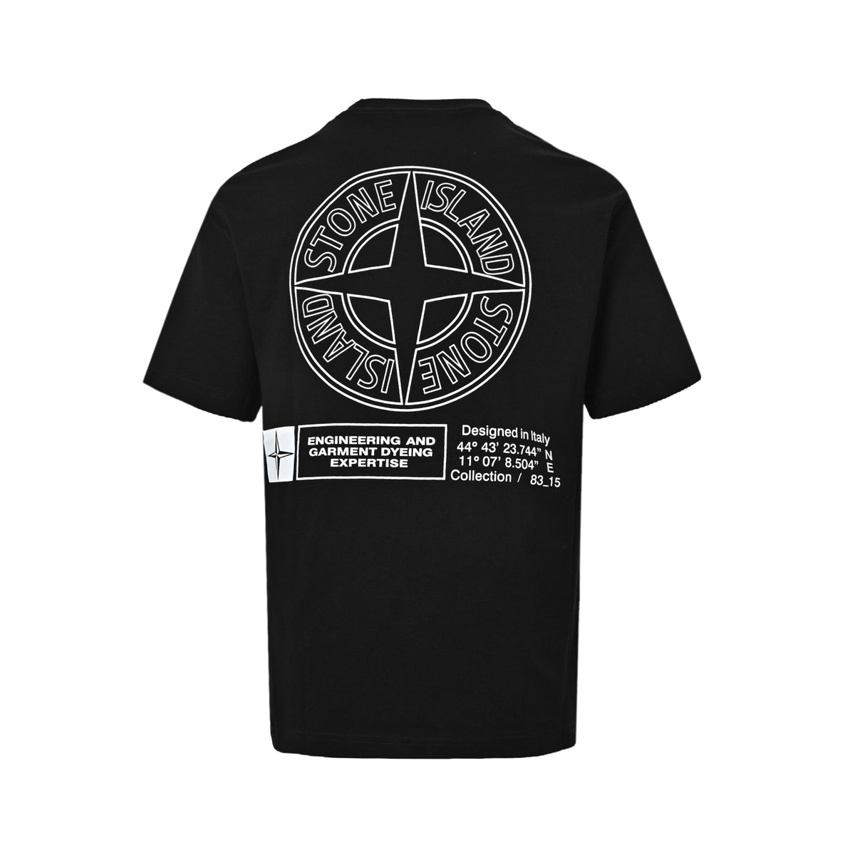 Stone Island compass coordinates printed short-sleeved shirt