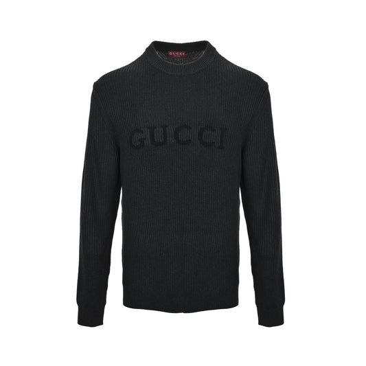 Gucci 25Fw jacquard letter thick knit sweater