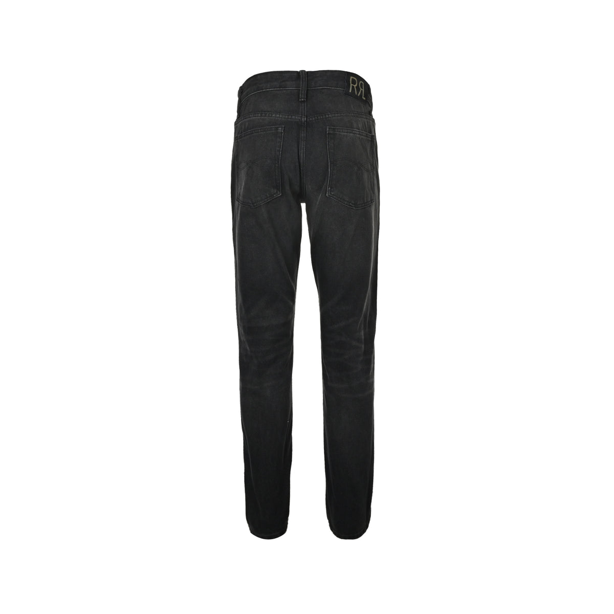 RALPH LAUREN black suede leather brand jeans​​