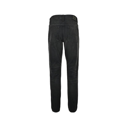 RALPH LAUREN black suede leather brand jeans​​