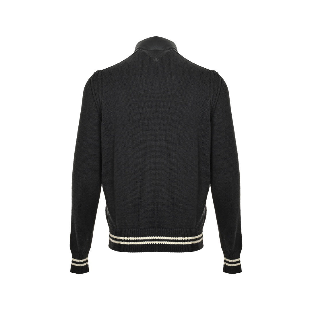 Moncler/Mongolia patchwork woolen sleeves stand collar thin down jacket