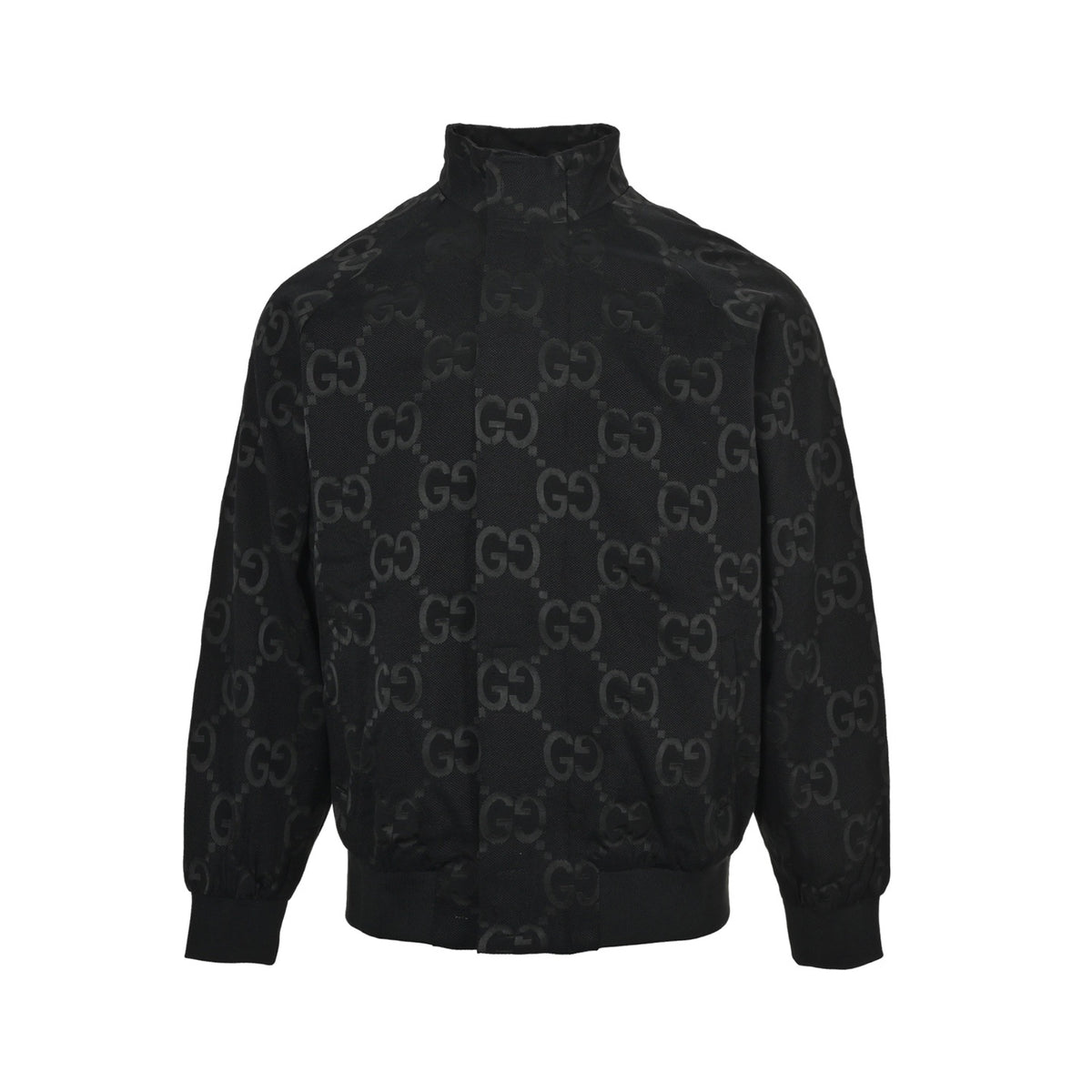 Gucci Double G all-over printed canvas stand-up collar padded jacket