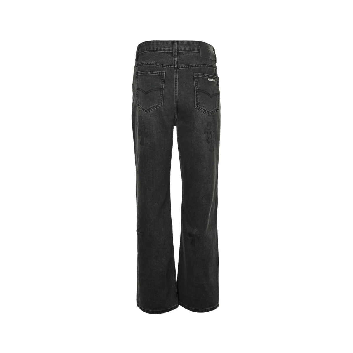 Chrome Hearts/Chrome Heart cross patch embroidered washed jeans