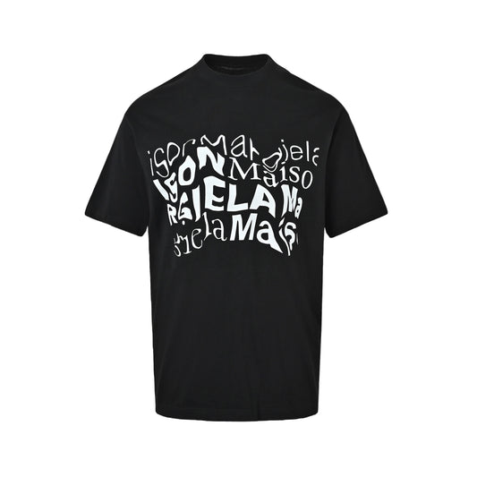 Maison Margiela/Margiela twisted logo printed round neck short sleeves