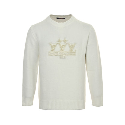 Louis Vuitton 25Fw pearl letter logo crew neck sweater