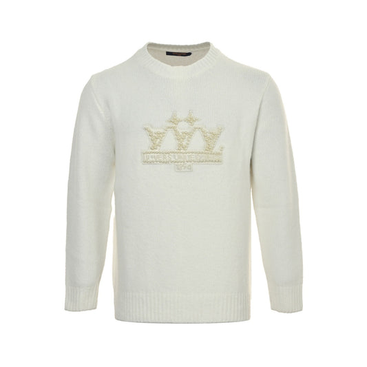Louis Vuitton 25Fw pearl letter logo crew neck sweater