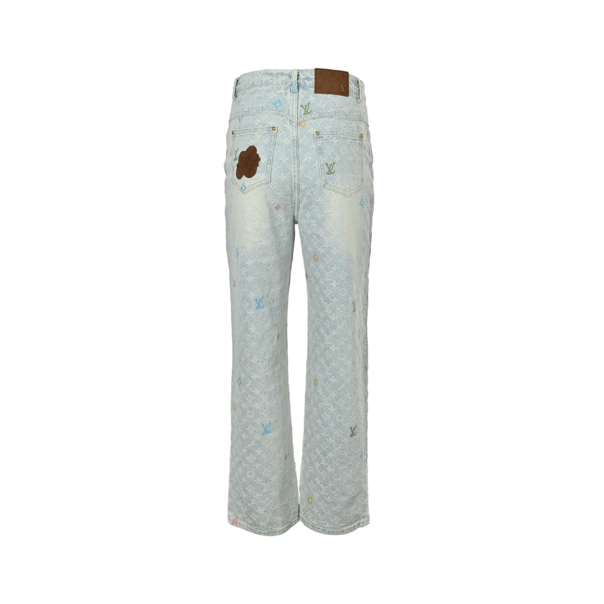 Louis Vuitton Tyler joint style old flower jacquard embroidered jeans