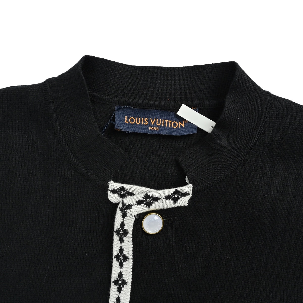 Louis Vuitton white edge knitted college style cardigan jacket