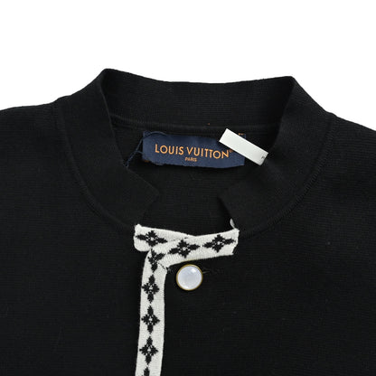 Louis Vuitton white edge knitted college style cardigan jacket