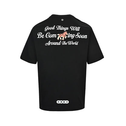 GOODBRAND 26ss Year of the Horse denim foam printed short sleeves