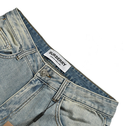 Burberry back pocket TB war horse embroidered jeans