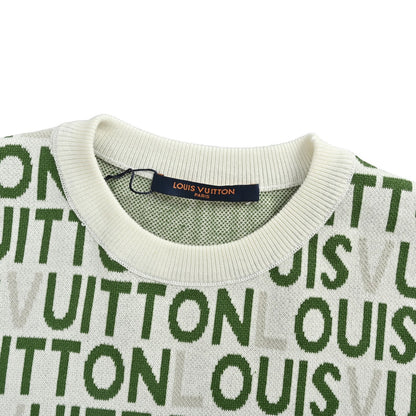 Louis Vuitton 26ss barrage letter jacquard knitted short sleeves