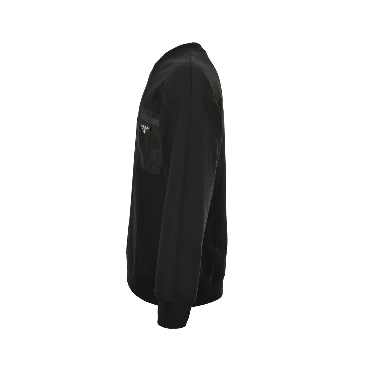 Prada 25Fw nylon pocket triangle logo round neck sweatshirt