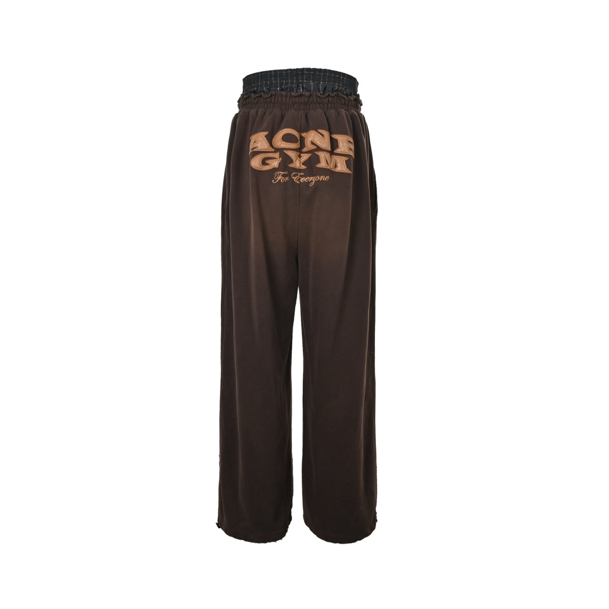 Acne Studios GYM distressed fake two piece logo trousers
